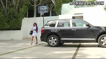 Milf busted teen couple havin sex on bed then gets her ass railed