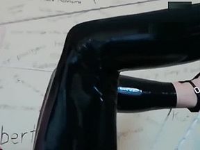 Teen Chairtied in latex pants