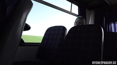 Czech MILF smokes on the bus getting stuffed with quick cash