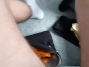 Stripping, showing my cock, measuring it & showing the piss-slit