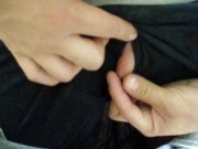 FTM Transman Jerks Off His T Dick in Workshop After a Long Sweaty Day