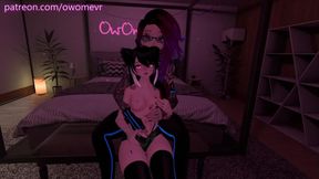 VRchat sluts girl gets teased then destroyed rough fingering cowgirl fucked