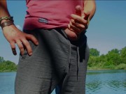 Fast risky beach masturbation