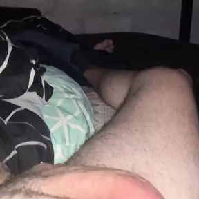 Solo jerk with cum shot