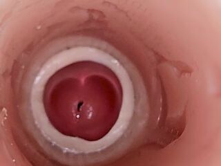 Camera inside deep pussy captures huge ejaculation of sperm