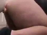 Fat ass fucks dildo doggy style