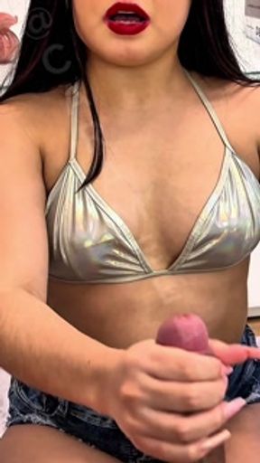 She's crazy wanting milk in her little pussy