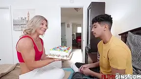 Stepmoms Birthday Gift For Her Stepson A Deep Blowjob