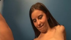 Slender teen Kelly Kline jerks two huge dicks in sexy striptease
