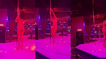 Pole Dance Practice At The Strip Club