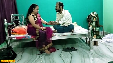 Bengali bhabhi in flowing saree sneaks into devar's room during family gathering and takes rough creampie in doggy position