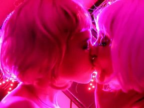 Angels kissing Barbie meets Lola lesbians