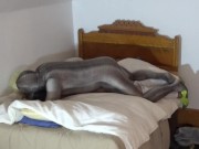 crocodile print zentai fucks shirtless jock in jeans