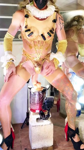 Hot Busty Masturbating Shemale Toys Her Ass