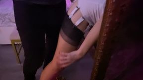 #25 White Vintage Bodysuit and Nylon Stockings