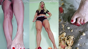 BAREFEET CRUSHING FRUIT