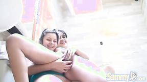 ”Sammy 18 striptease her friend”