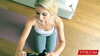 Lilly Bella the skinny Czech yoga amateur takes the casting session beyond fitness
