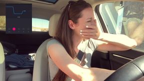 Trying not to cum too loud in the Starbucks Drive Thru!