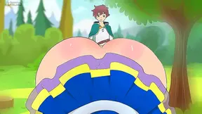 Aqua Teases Kazuma With Luscious Curves in Hot Milf Fantasia