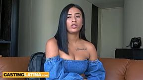 Latina With Big Tits Fucks White Bigger-Dicked Friend Hard Style After Casting