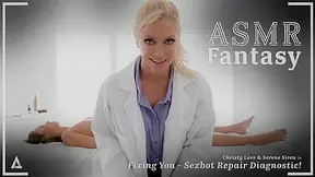 ASMR Fantasy - Hyper Real Sexbot Christy Love SQUIRTS All Over Lesbian Technician Serene Siren