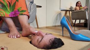 Loser Under the Face Box Is Ignored Worshipping Goddess Kiffa Dirty High Heels Stilettos and Soles - Stilettos - Foot Worship