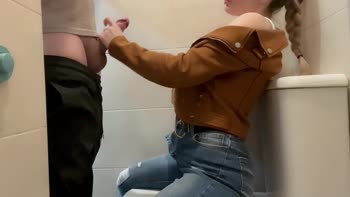 Lara RussianDoll's Bathroom Anal Delight: A Busty Blonde's Public Pleasure