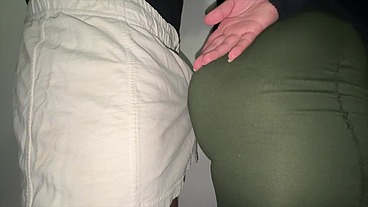 Big-ass Woman Touches a Stranger's Penis