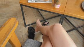 Morning Coffee & Beautiful Feet — A Cozy Café Fantasy Just for You