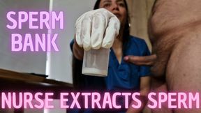 Sperm bank: nurse extract sperm for insemination