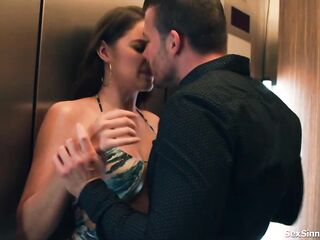 Gizelle Blanco meets one as well as the other secret dates in the elevator.When one leaves shes twat licked then the other comes back and this babe sucks bbc until shes caught