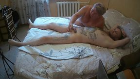 Blowjob with a swallow of a penis and masturbation to a cumshot