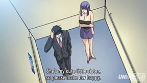 Elevator with Hot Busty Girls - Hentai Uncensored [Subtitled]