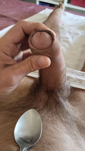 Clear precum in spoon 💧