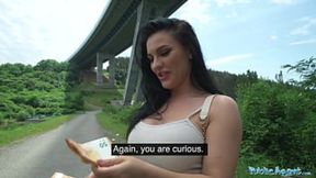 Public agent brunette with massive tits fucking on the side of the road