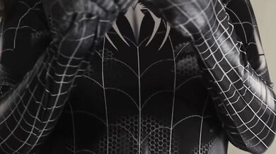 COSPLAY Spider Girl Indo with Big Tits Teasing and Cum Inside