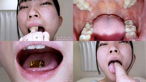 Hinano Iori - Showing inside cute girl's mouth, chewing gummy candys, sucking fingers, licking and sucking human doll, and chewing dried sardines - 1080p