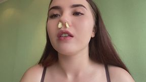 stuffing nose with butter