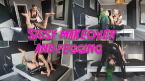 Sissy Slut Pegging and Make over with Lady Valeska and Maz Morbid Sissification