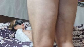 lovense in pussy tickle fight footjob blind amputee