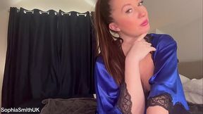 Sophia Smith'_s Blue Satin Femdom JOI