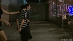 ”Bound brunette public anal fucked”