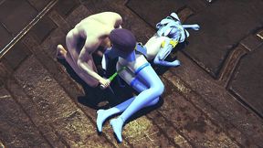 robot girl takes anal beads in her ass