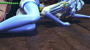 robot girl takes anal beads in her ass