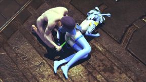 robot girl takes anal beads in her ass