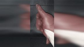 Leather glove JOI for cheap losers