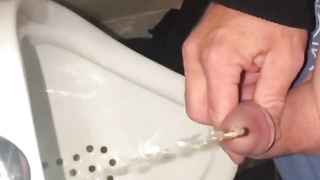 Compilation of Peeing and Jizzing at a urinal two times this weekend