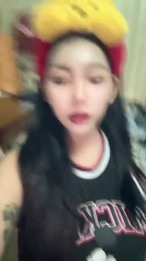 Wearing red headband