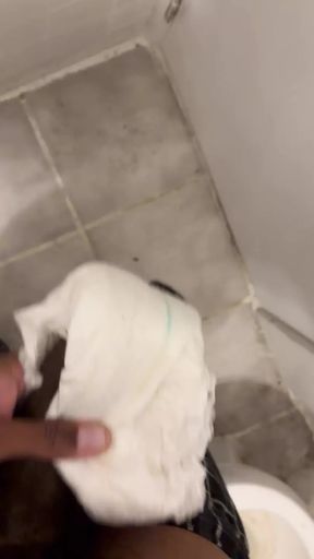 Jerking and cumming into small diaper